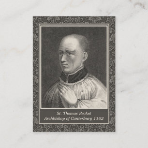 St. Thomas Becket van Canterbury Prayer Heilige Ka Visitekaartje