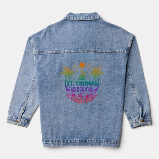 St. Thomas Bliss: Tropische Maagdeneilanden Denim Jacket (Achterkant)