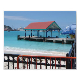 St. Thomas, Cruise Ship in Background, Home Decor Foto Afdruk
