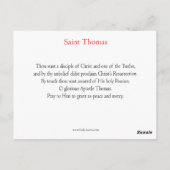 St. Thomas de Apostle Prayer Card Briefkaart (Achterkant)