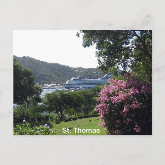St. Thomas en Cruise Ship Briefkaart (Voorkant)