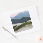 St. Thomas kerk en bergen, Slovenië sticker (Envelop)