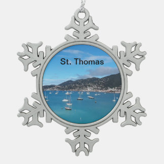 St. Thomas Kerstornament Tin Sneeuwvlok Ornament