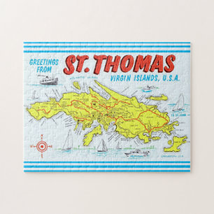 St. Thomas Maagdeneilanden gedetailleerde kaart Legpuzzel