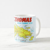 St Thomas Maagdeneilanden Kaart Mok (Voorkant rechts)