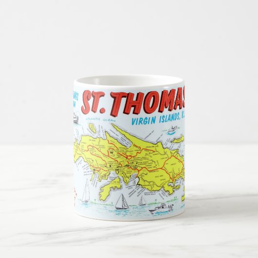 St Thomas Maagdeneilanden Kaart Mok (Center)