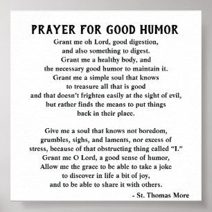 St. Thomas More Prayer for Good Humor Poster