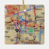St. Thomas Ontario Map Keramisch Ornament (Voorkant)