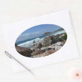 St. Thomas Rocky Beach Ovale Sticker (Envelop)