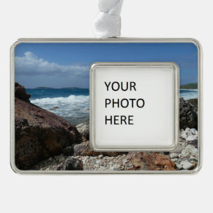 St. Thomas Rocky Beach Verzilverd Kader Ornament