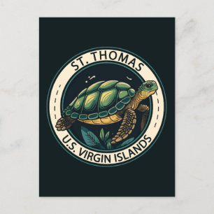 St Thomas schildpad badge op de Amerikaanse Maagde Briefkaart