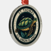 St Thomas schildpad badge op de Amerikaanse Maagde Metalen Ornament (Rechts)