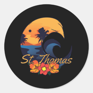St Thomas Travel Ronde Sticker