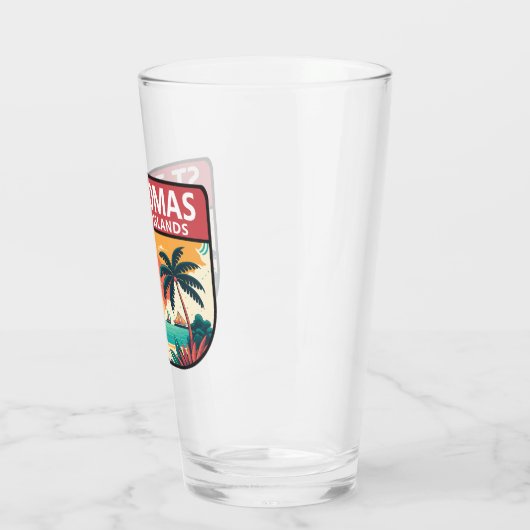 St Thomas U.S. Maagdeneilanden Retro Embleem Glas (Links)