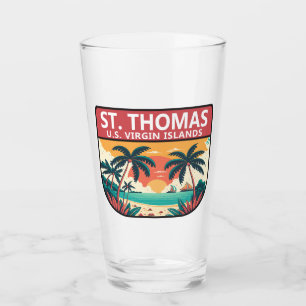 St Thomas U.S. Maagdeneilanden Retro Embleem Glas