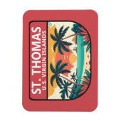 St Thomas U.S. Maagdeneilanden Retro Embleem Magneet (Verticaal)
