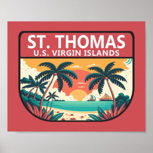 St Thomas U.S. Maagdeneilanden Retro Embleem Poster