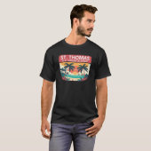 St Thomas U.S. Maagdeneilanden Retro Embleem T-shirt (Voorkant volledig)