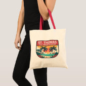 St Thomas U.S. Maagdeneilanden Retro Embleem Tote Bag (Voorkant (product))