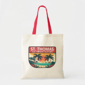 St Thomas U.S. Maagdeneilanden Retro Embleem Tote Bag (Voorkant)