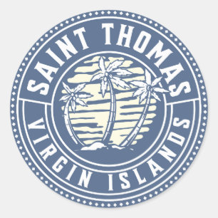 St Thomas U.S. Maagdeneilanden Vakantie Souvenir Ronde Sticker