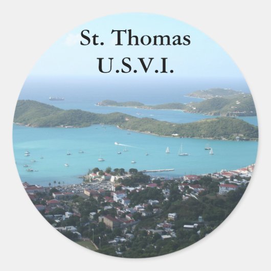 St. Thomas U.S.V.I. Ronde Sticker (Voorkant)