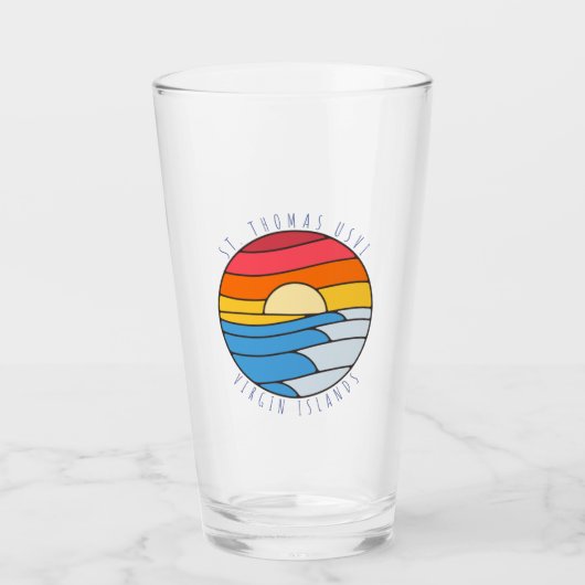 St. Thomas USVI  Beach Sunset Glas (Voorkant)