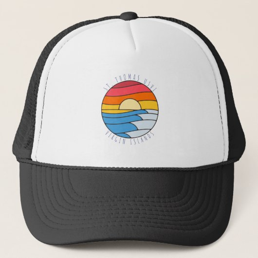 St. Thomas USVI Beach Sunset Trucker Pet (Voorkant)