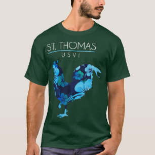 St Thomas USVI Bloem Hibiscus Kip Lover Souve T-shirt