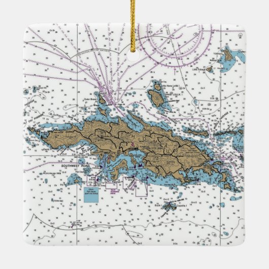 St Thomas USVI Keramisch Ornament (Achterkant)