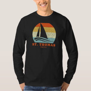 St Thomas Usvi Retro Sailboat Sailing Vaca T-shirt