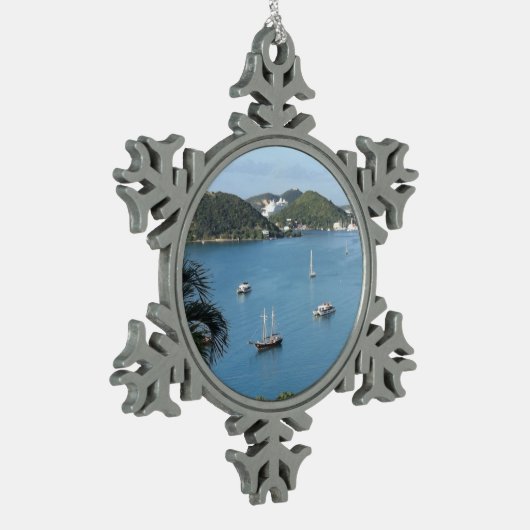 St. Thomas, USVI Tin Sneeuwvlok Ornament (Links)