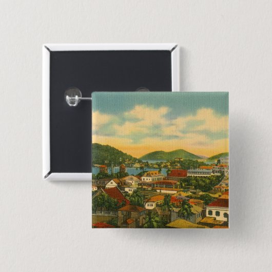 St Thomas Vierkante Button 5,1 Cm (Voorkant /achterkant)