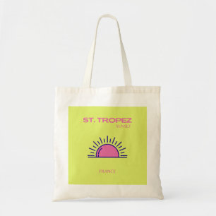 St. Tropez, Preppy, Green Tote Bag
