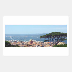 st-tropez uitzicht rechthoekige sticker