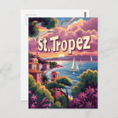 St.Tropez Zonsondergang Briefkaart (Voorkant / Achterkant)