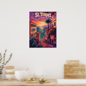 St.Tropez Zonsondergang Poster (Keuken)