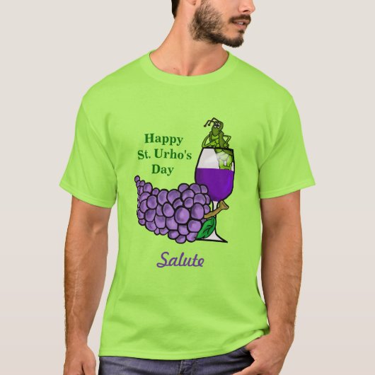 St. Urho En Bas ! + T-shirt à deux côtés (Devant)