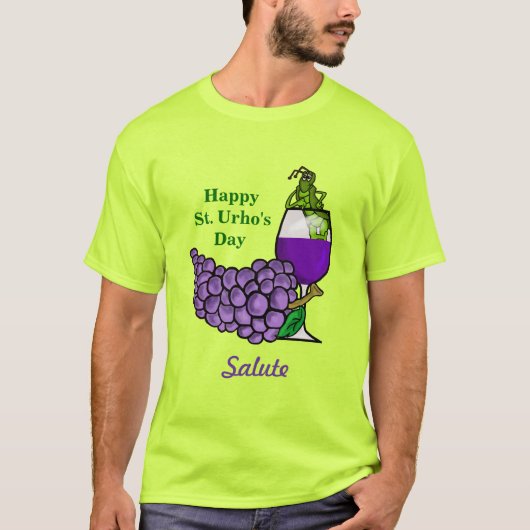 St. Urho En Bas ! + T-shirt à deux côtés (Devant)