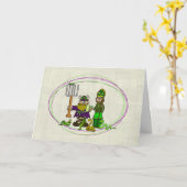 St. Urho en St. Patrick Bugs Snakes Removal Card Kaart (Gele Bloem)