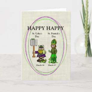 St. Urho en St. Patrick Together Card Kaart