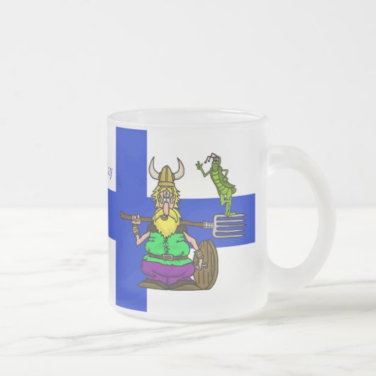St. Urho Fins Vlag Vrede Grasshopper Bier Mok (Rechts)