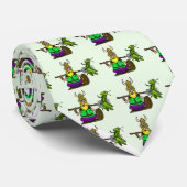 St. Urho "Stick it" Grasshopper Green Stropdas (Opgerold)