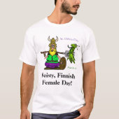 St. Urho's Day Feisty Female T-Shirt (Devant)