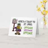 St. Urho's Day Toast Wenskaart Kaart (Gele Bloem)