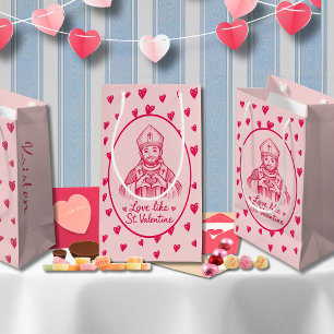 St. Valentijn katholieke roze hart schets kunstwer Klein Cadeauzakje