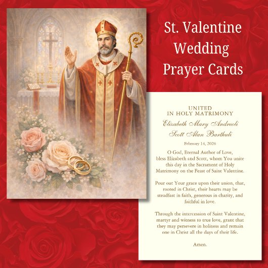St. Valentine Catholic Wedding Prayer Card Visitekaartje