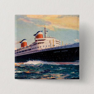 st Verenigde Staten op Zee Vierkante Button 5,1 Cm
