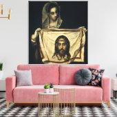 St.Veronica met de Heilige Shroud Canvas Afdruk (Insitu (Woonkamer))