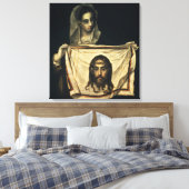 St.Veronica met de Heilige Shroud Canvas Afdruk (Insitu (Slaapkamer))